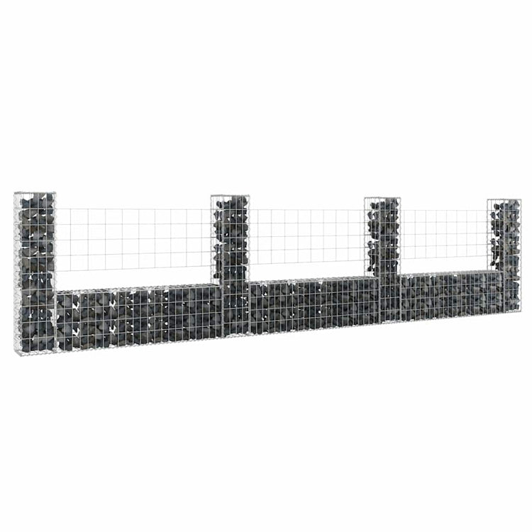 Vidaxl Schanskorf en forme de U avec 4 poteaux 380x20x100 cm fer