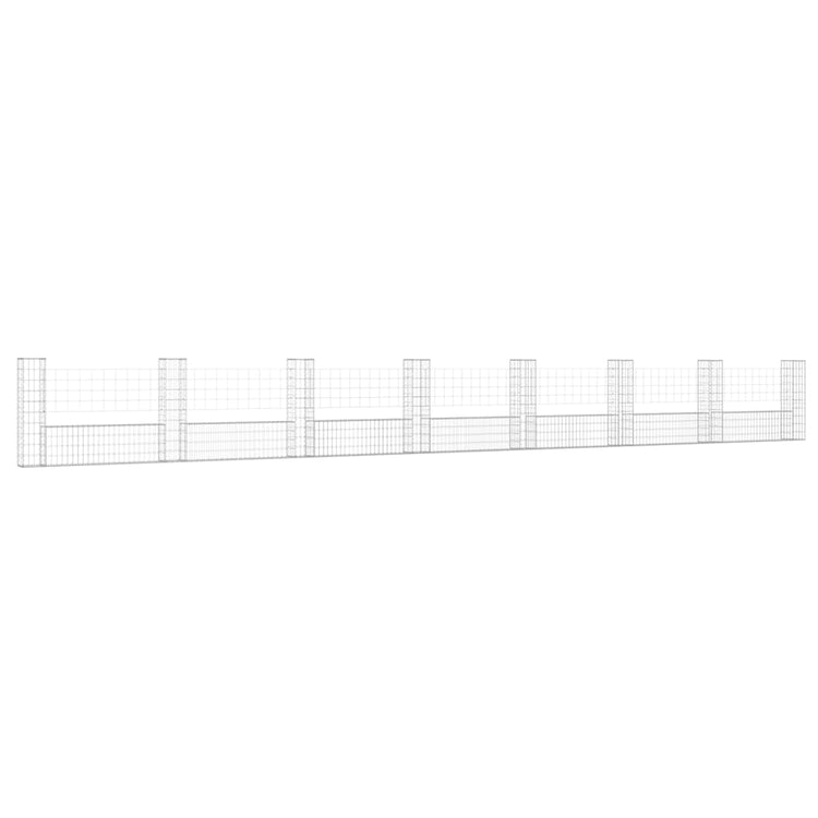 Vidaxl schanskorf en forme de U avec 8 poteaux 860x20x100 cm fer