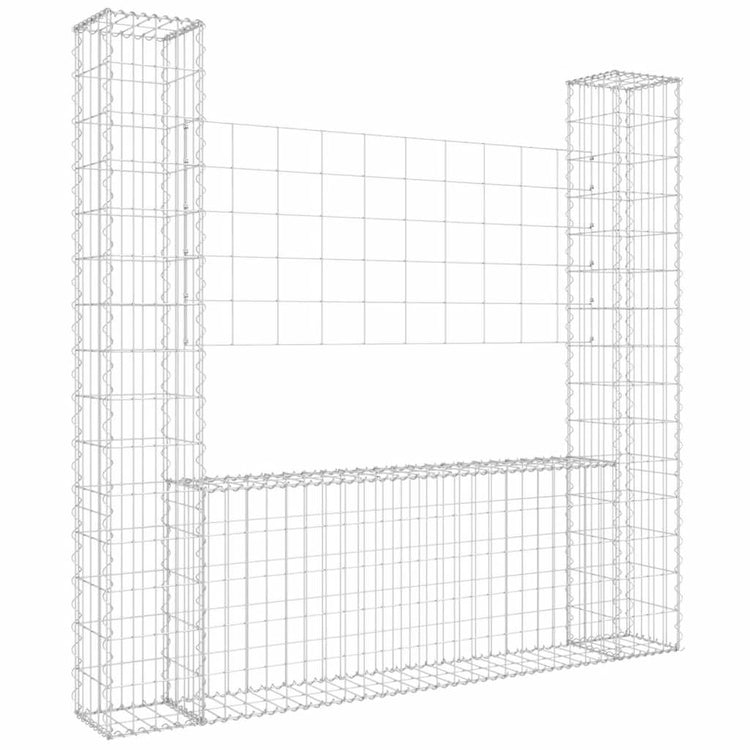 Vidaxl schanskorf en forme de U avec 2 poteaux 140x20x150 cm fer