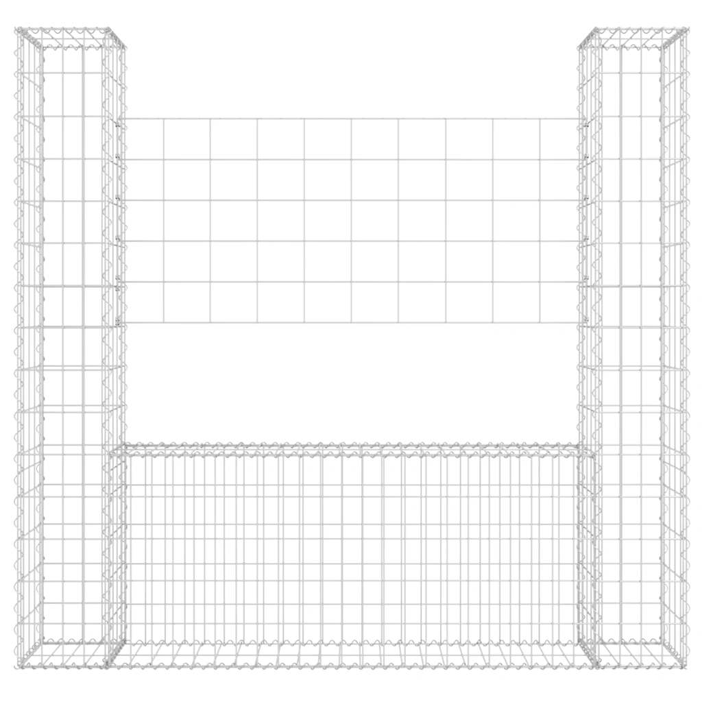 Vidaxl schanskorf en forme de U avec 2 poteaux 140x20x150 cm fer