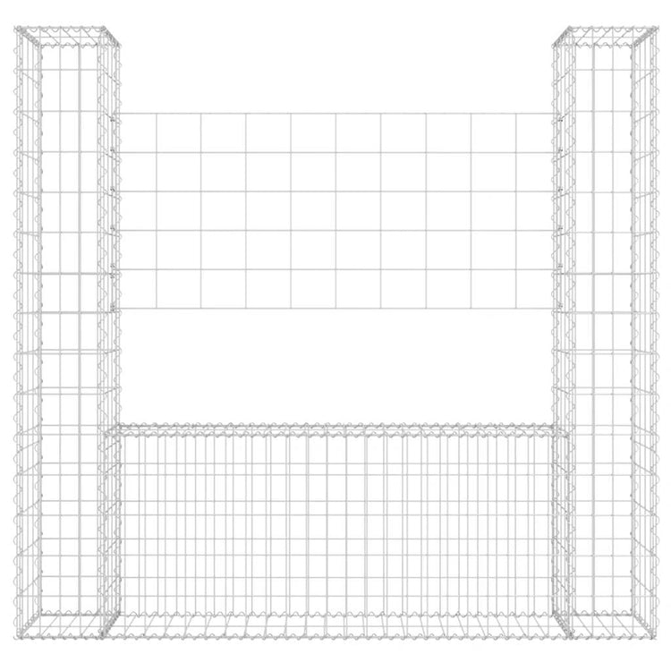 Vidaxl schanskorf en forme de U avec 2 poteaux 140x20x150 cm fer