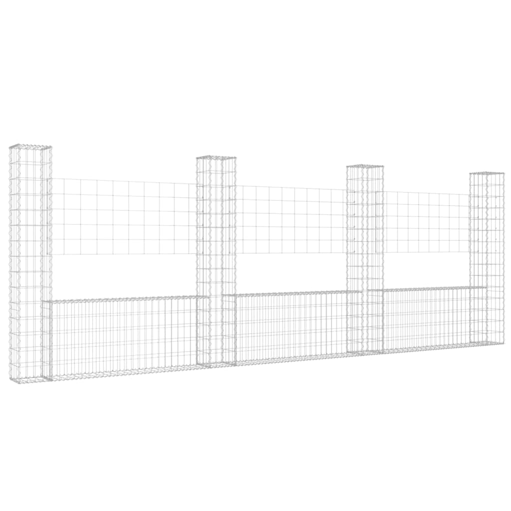 Vidaxl Schanskorf en forme de U avec 4 poteaux 380x20x150 cm fer