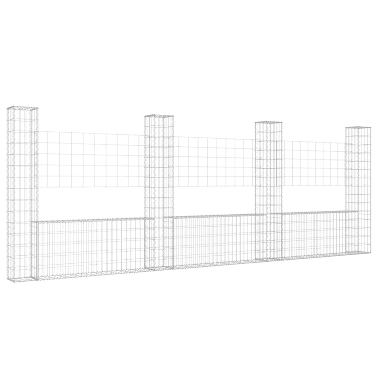 Vidaxl Schanskorf en forme de U avec 4 poteaux 380x20x150 cm fer