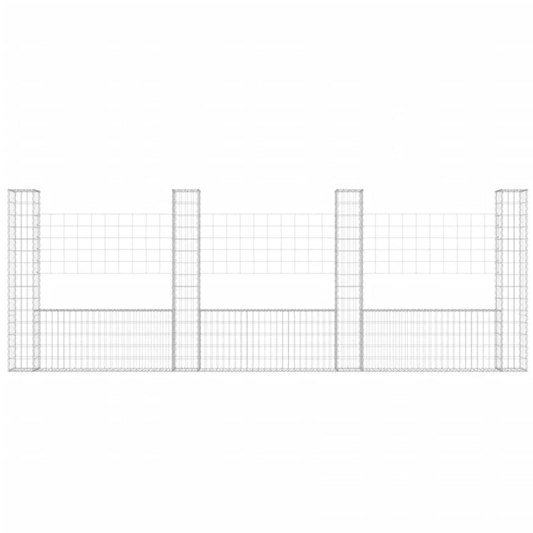 Vidaxl Schanskorf en forme de U avec 4 poteaux 380x20x150 cm fer