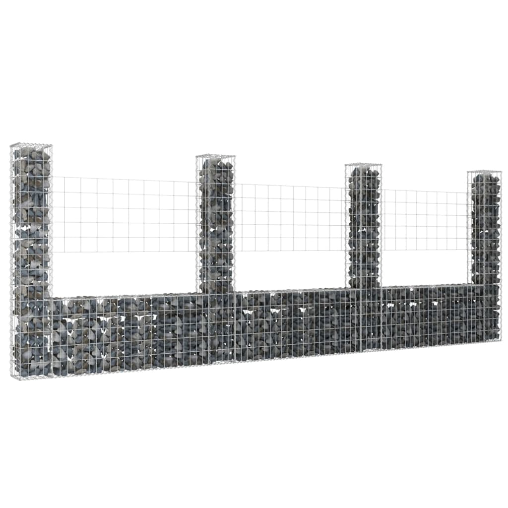 Vidaxl Schanskorf en forme de U avec 4 poteaux 380x20x150 cm fer