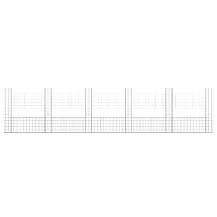 Vidaxl schanskorf en forme de U avec 6 poteaux 620x20x150 cm fer