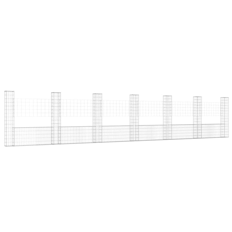 Vidaxl Schanskorf en forme de U avec 7 poteaux 740x20x150 cm fer