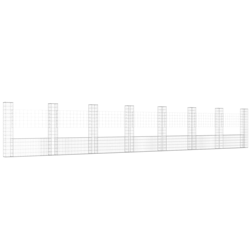 Vidaxl schanskorf en forme de U avec 8 poteaux 860x20x150 cm fer