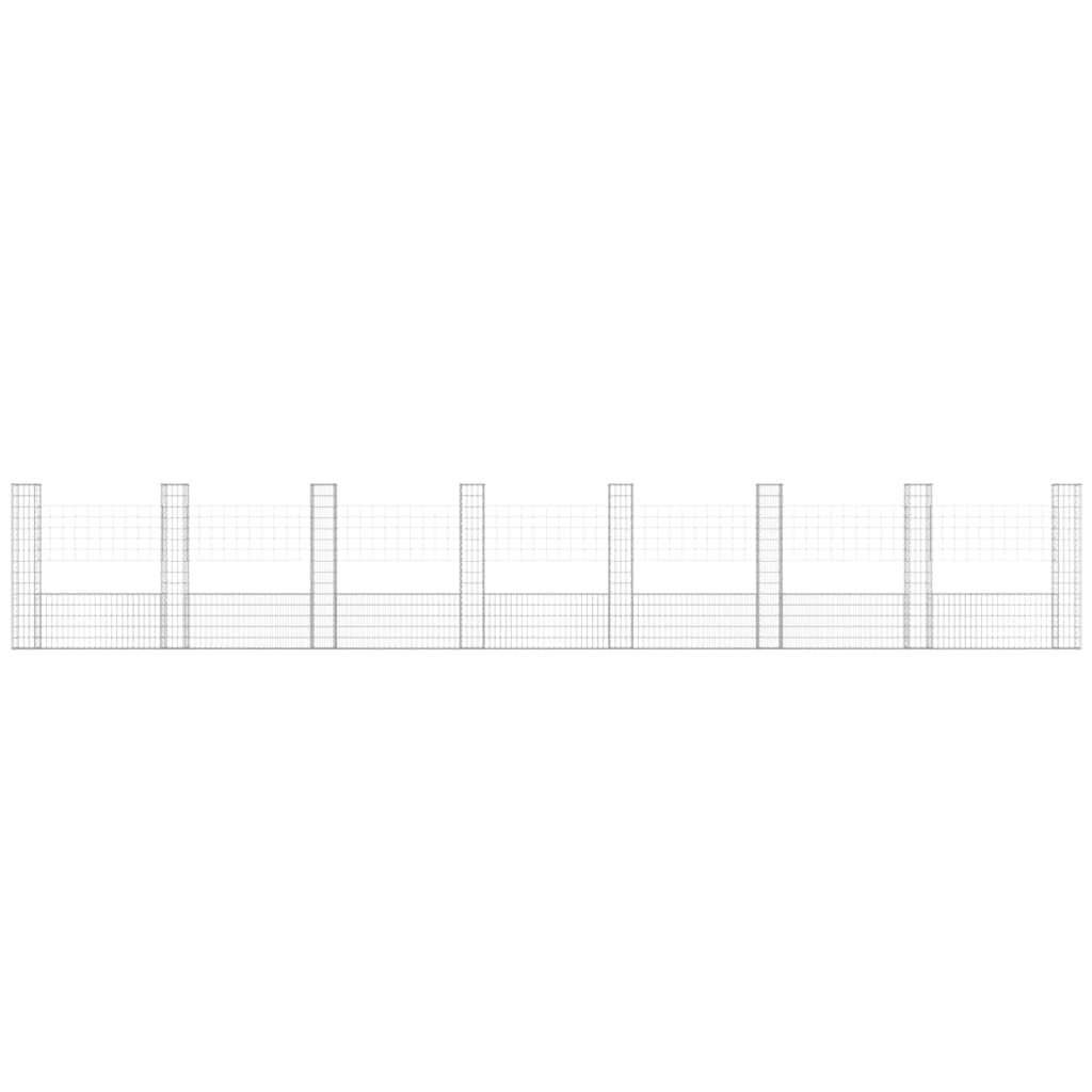 Vidaxl schanskorf en forme de U avec 8 poteaux 860x20x150 cm fer