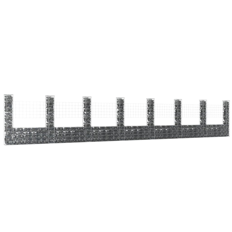Vidaxl schanskorf en forme de U avec 8 poteaux 860x20x150 cm fer