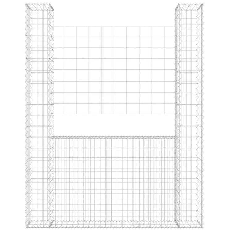Vidaxx gabion en forme de U avec 2 poteaux 140x20x200 cm en fer