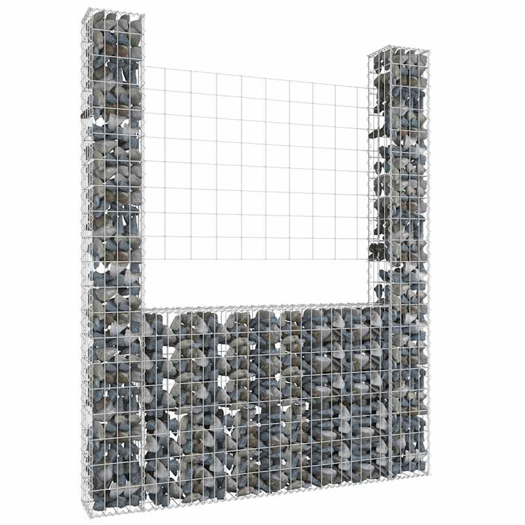 Vidaxx gabion en forme de U avec 2 poteaux 140x20x200 cm en fer