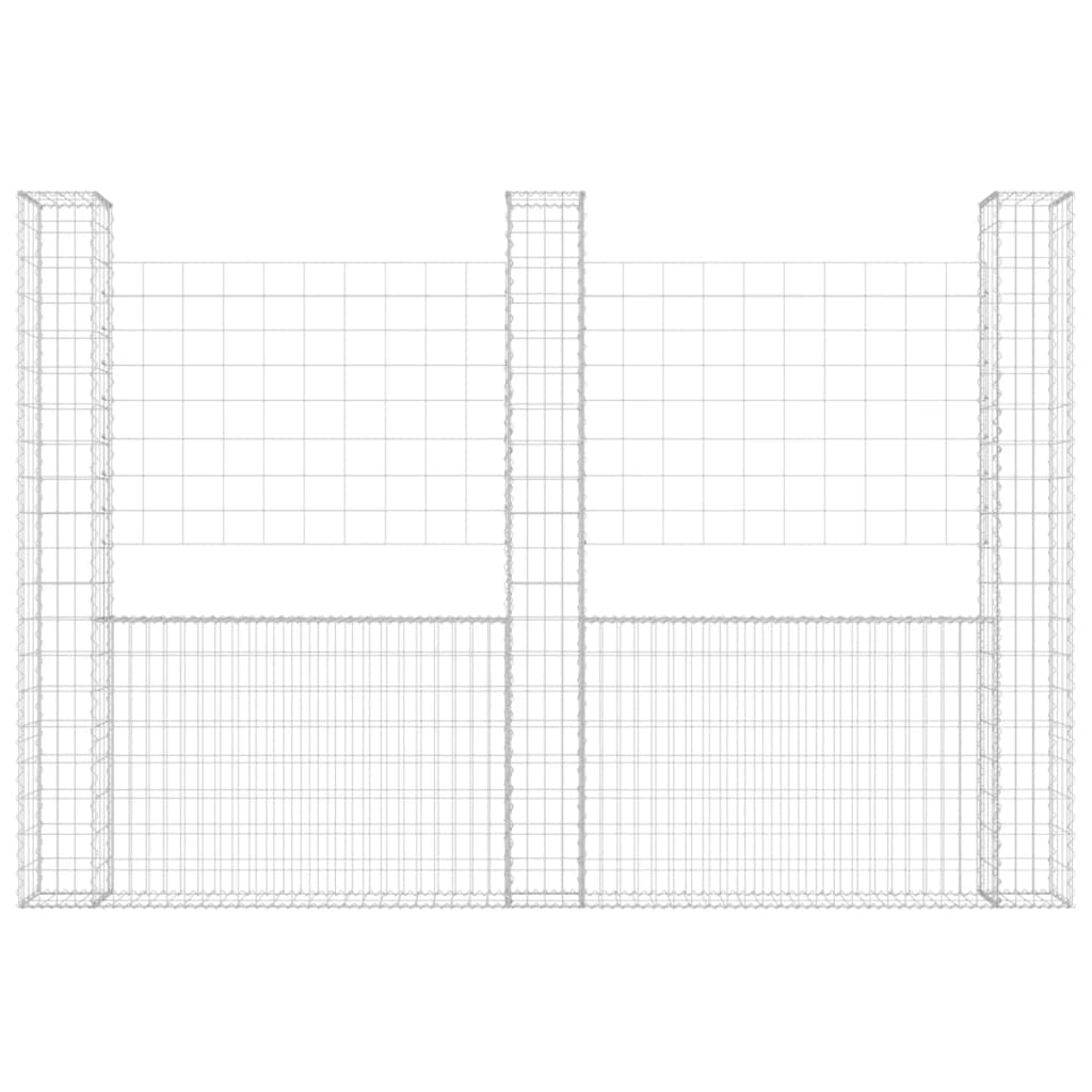 Vidaxl schanskorf en forme de U avec 3 poteaux 260x20x200 cm fer