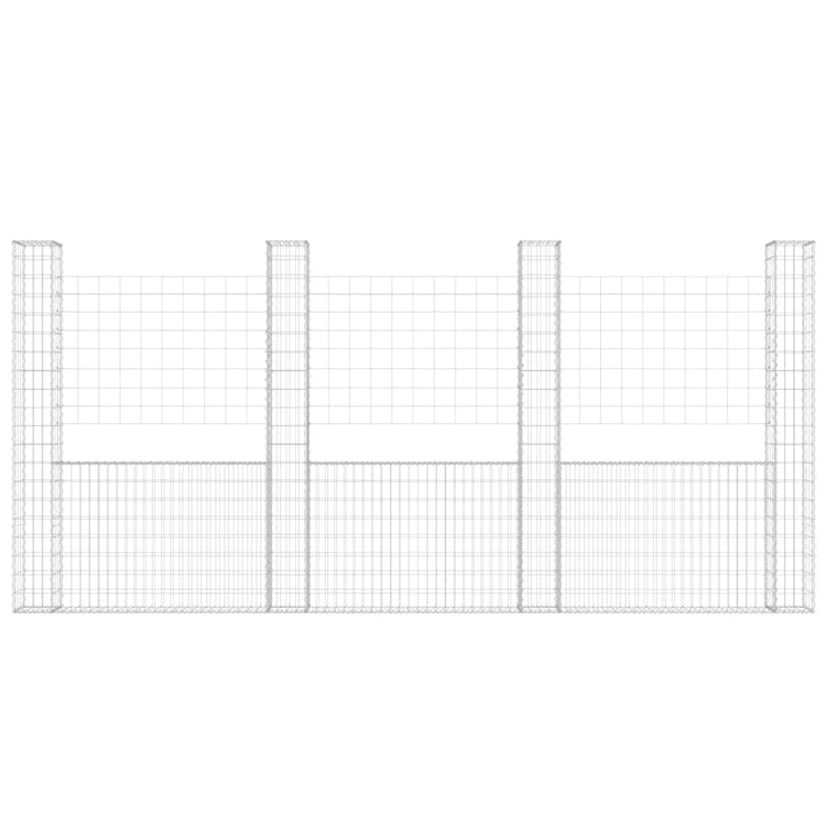 Vidaxl schanskorf en forme de U avec 4 poteaux 380x20x200 cm fer