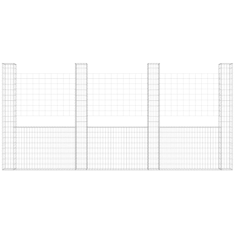 Vidaxl schanskorf en U avec 5 poteaux 500x20x200 cm fer