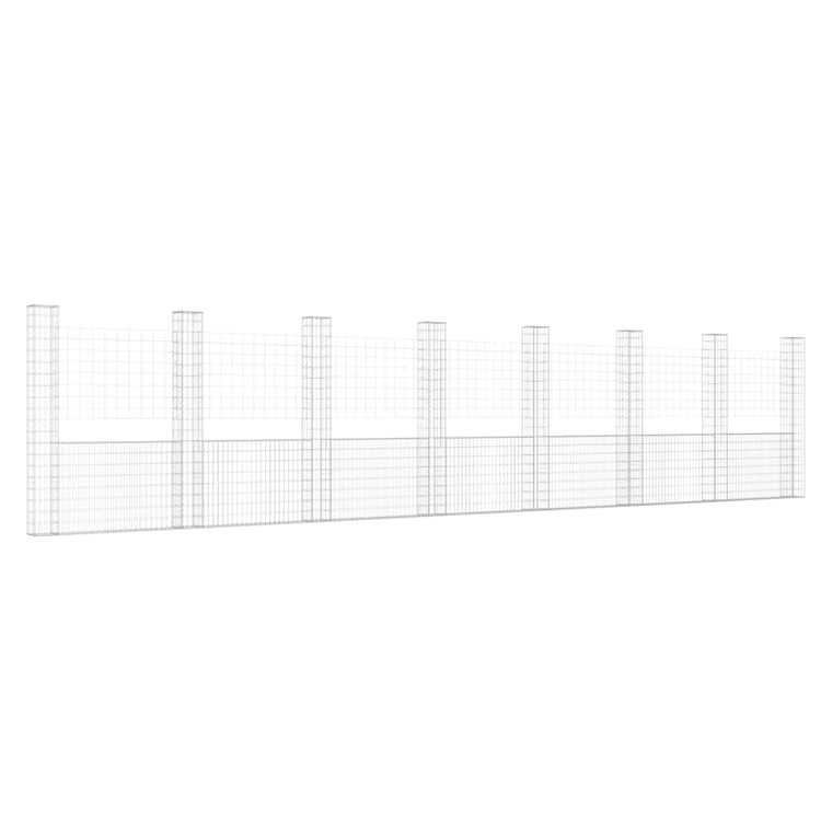Vidaxl schanskorf en U avec 8 poteaux 860x20x200 cm fer