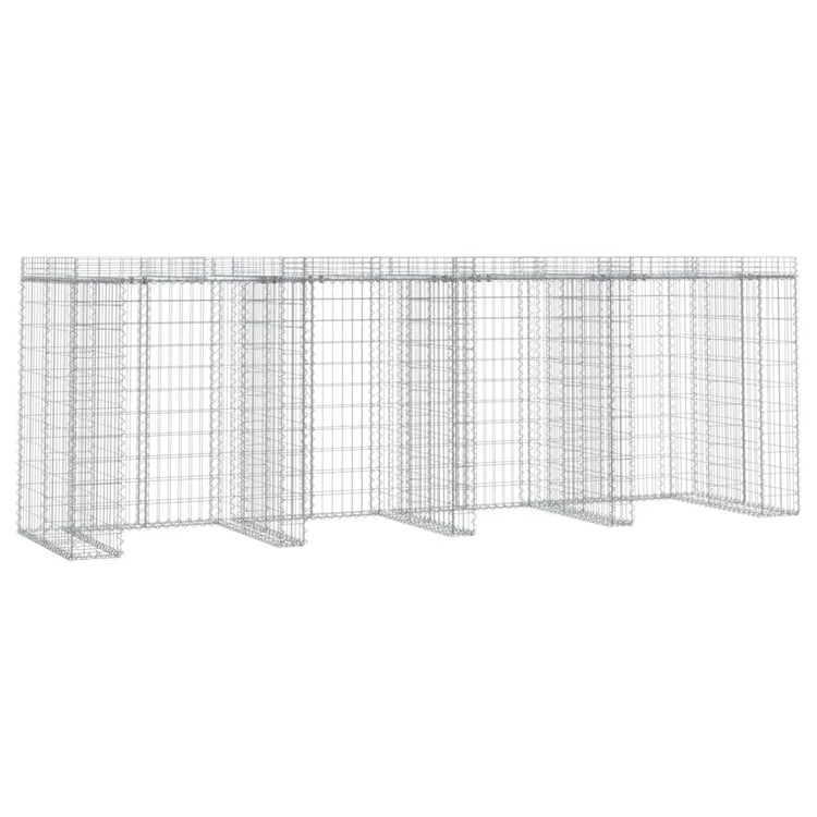 Vidaxl Schans Panier pour ordures Can 350x91x120 cm fer galvanisé