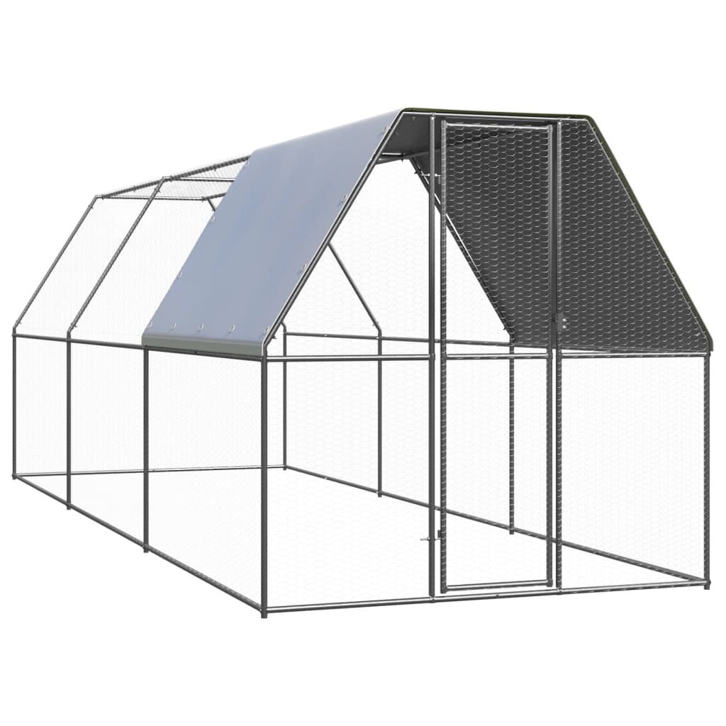 Vidaxl Chicken Coop 2x6x2 m Galvanisé Acier