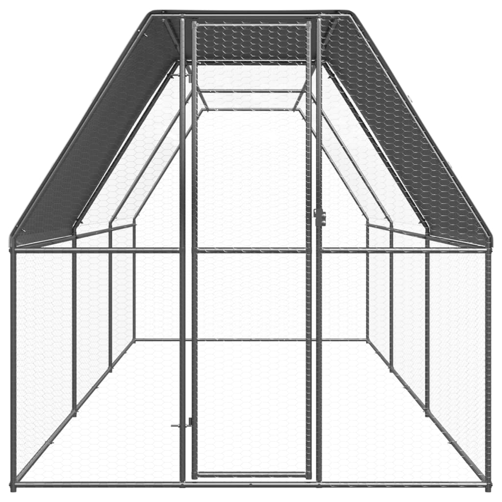 Vidaxl Chicken Coop 2x6x2 m Galvanisé Acier