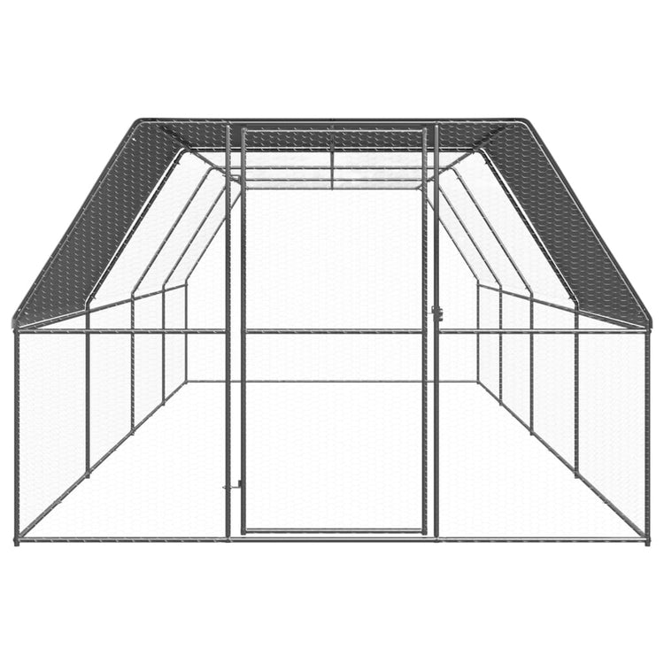 Vidaxl Poulet Coop 3x8x2 m Galvanisé Steel