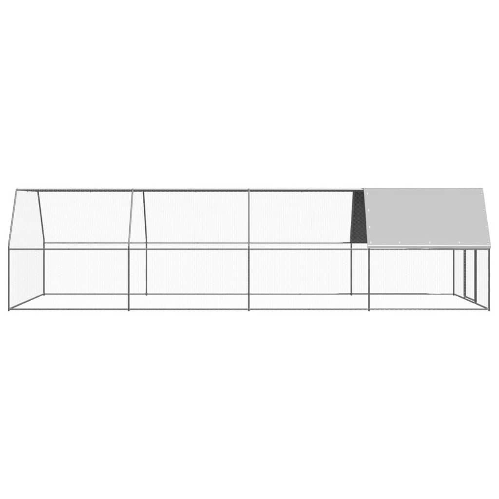 Vidaxl Poulet Coop 3x8x2 m Galvanisé Steel