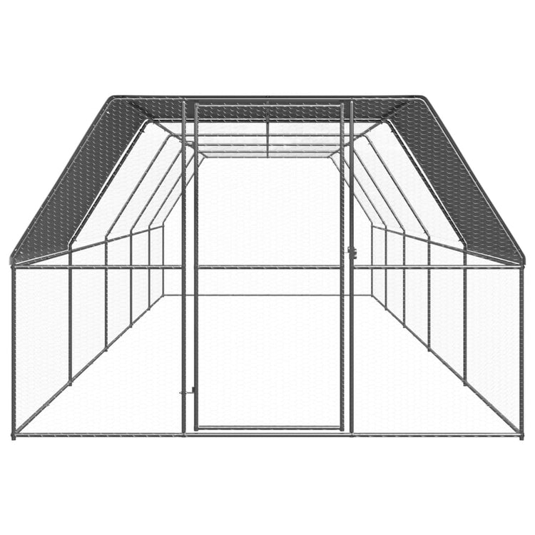 Vidaxl Poulet Coop 3x10x2 m Galvanisé Steel