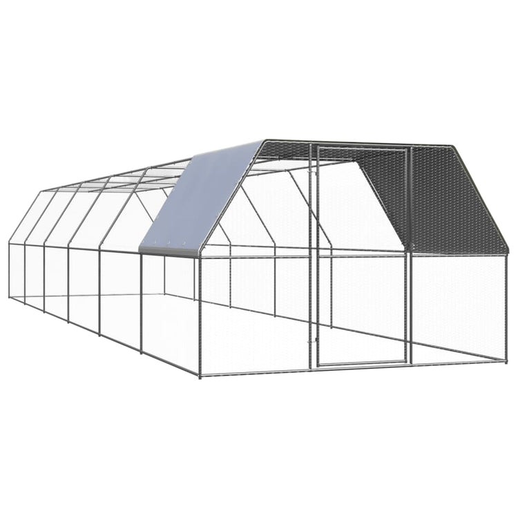 Vidaxl Poulet Coop 3x12x2 m Galvanisé Steel