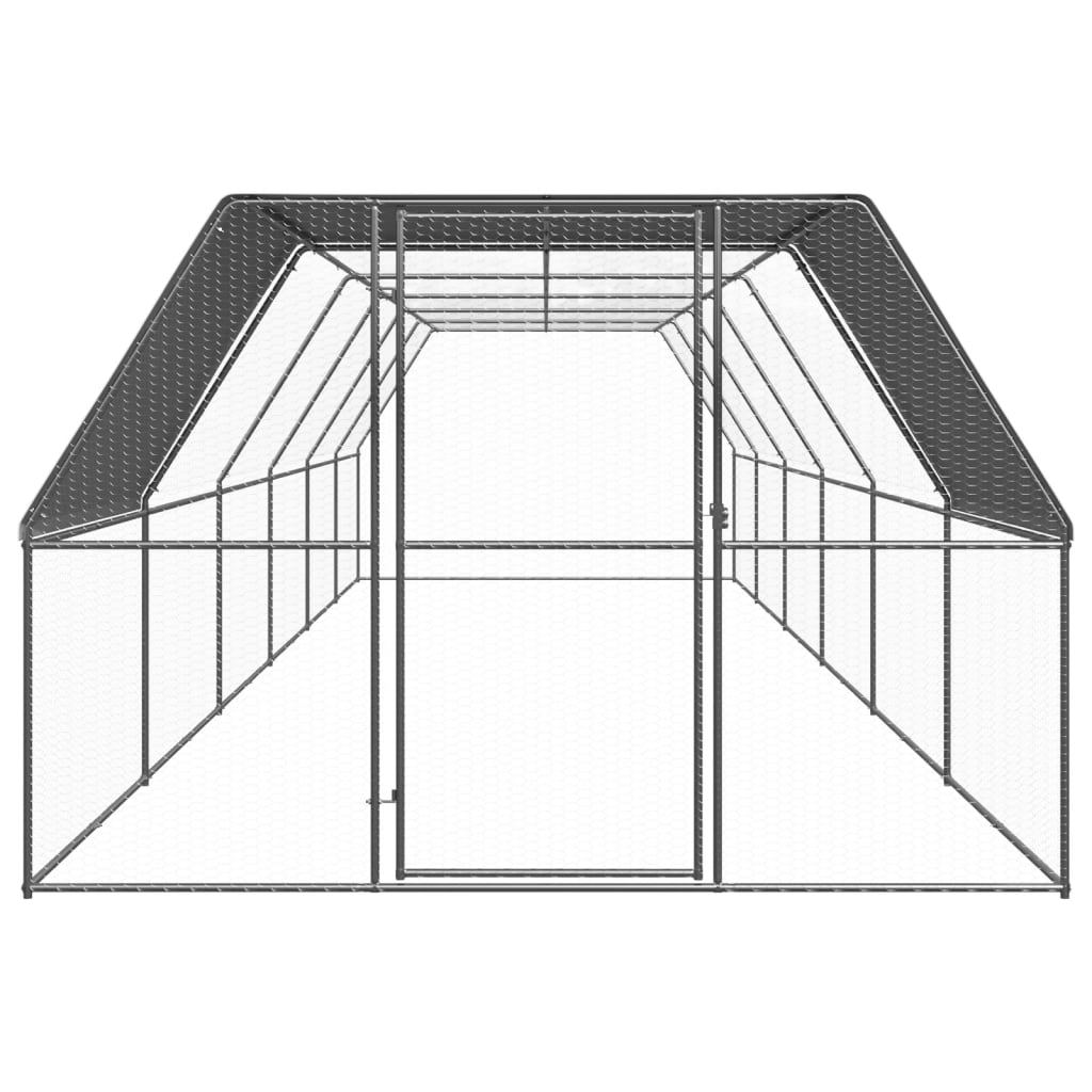 Vidaxl Poulet Coop 3x12x2 m Galvanisé Steel