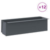 Boîtes de fleurs vidaxl pour les palettes en euro 12 ST 36x13.5x9,5 cm pp gris