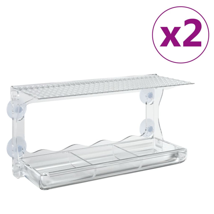 Vidaxl Bird Feed Bacs pour fenêtre 2 PCS 30x12x15 cm acrylique
