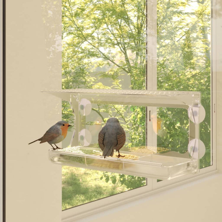 Vidaxl Bird Feed Bacs pour fenêtre 2 PCS 30x12x15 cm acrylique