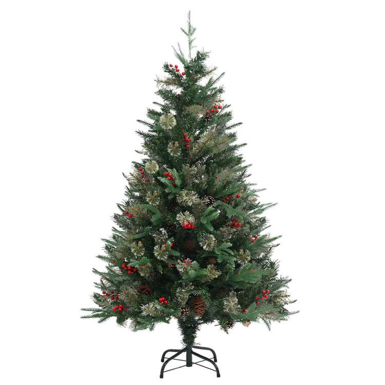 Vidaxl Christmas Trear avec des cônes de pin 120 cm en PVC et Green PE