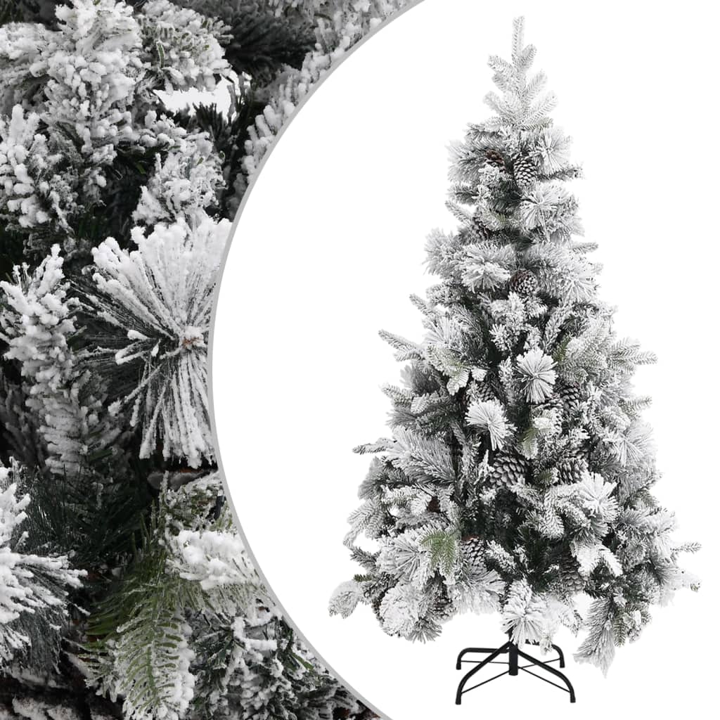 Vidaxl Christmas Tree avec des cornes de pin et neige de 225 cm en PVC et PE