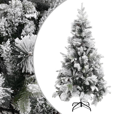 Vidaxl Christmas Tree avec des cornes de pin et neige de 225 cm en PVC et PE