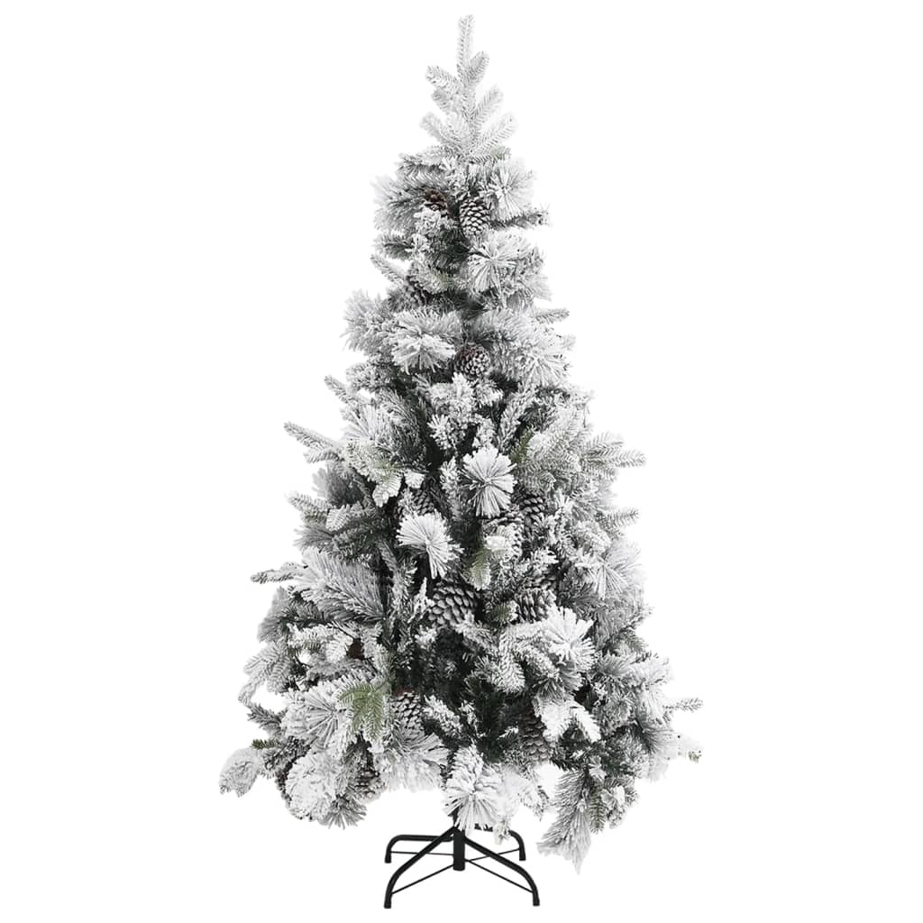 Vidaxl Christmas Tree avec des cornes de pin et neige de 225 cm en PVC et PE