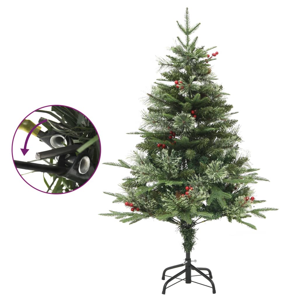 Vidaxl Tréser de Noël avec cones LED et pin 150 cm en PVC et vert PE