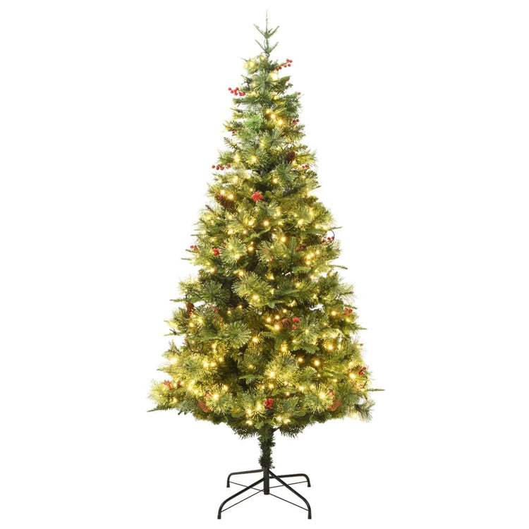 Vidaxl Christmas Tree avec des cônes LED et en pin 195 cm en PVC et Green PE