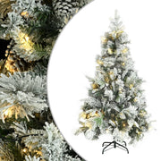 Vidaxl Christmas Tree avec des cônes LED et de pin et neige 195 cm en PVC et PE - afbeelding 1