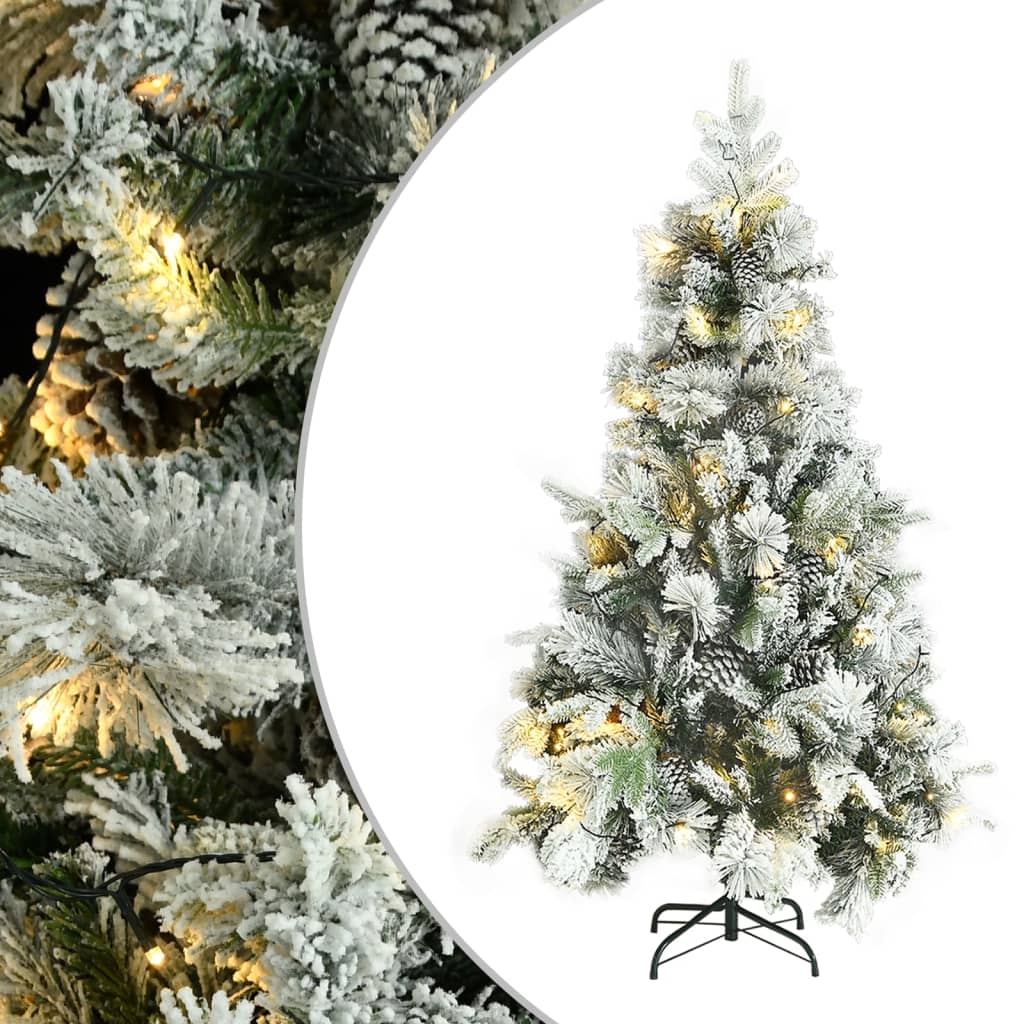 Vidaxl Christmas Tree avec des cônes LED et de pin et neige 195 cm en PVC et PE
