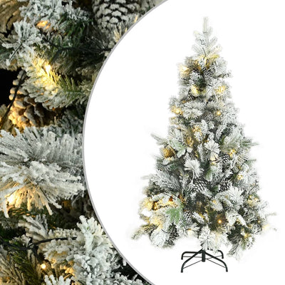 Vidaxl Christmas Tree avec des cônes LED et de pin et neige 195 cm en PVC et PE