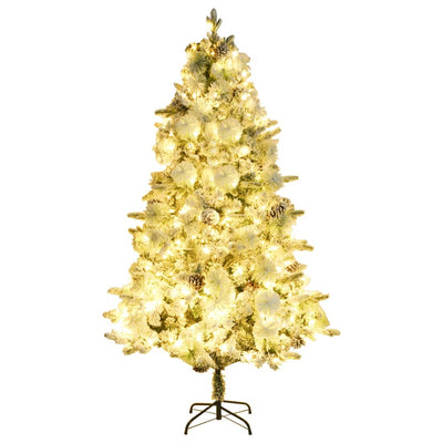 Vidaxl Christmas Tree avec des cônes LED et de pin et neige 195 cm en PVC et PE