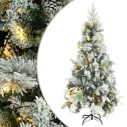 Vidaxl Christmas Tree avec des cônes LED et de pin et neige 225 cm PVC et PE - afbeelding 1