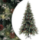 Vidaxl Christmas Tree avec LED et Pine Cones 225 cm PVC et PE vert et blanc