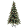 Vidaxl Christmas Tree avec LED et Pine Cones 225 cm PVC et PE vert et blanc