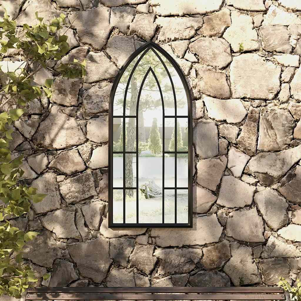 Vidaxl Garden Mirror 100x45 cm de fer noir