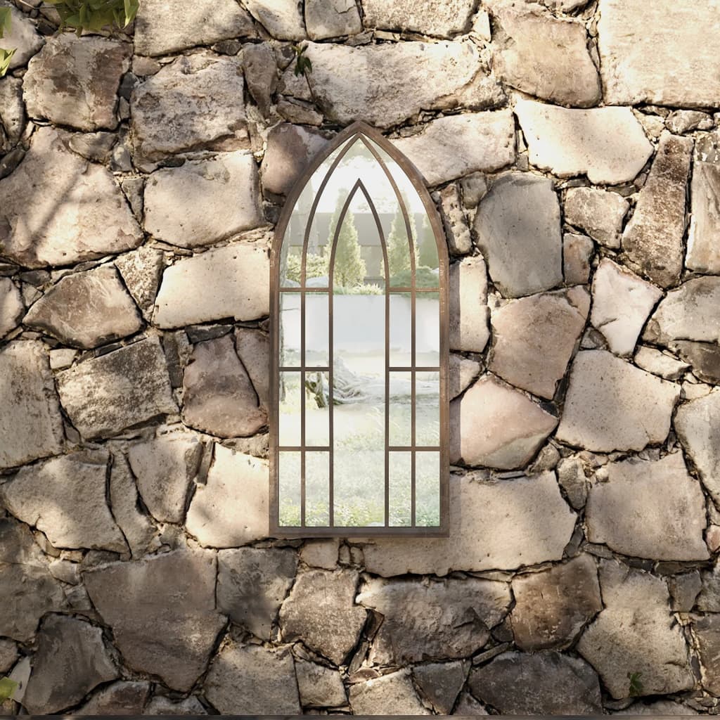 VidaXL miroir de jardin 70x30 cm fer couleur sable