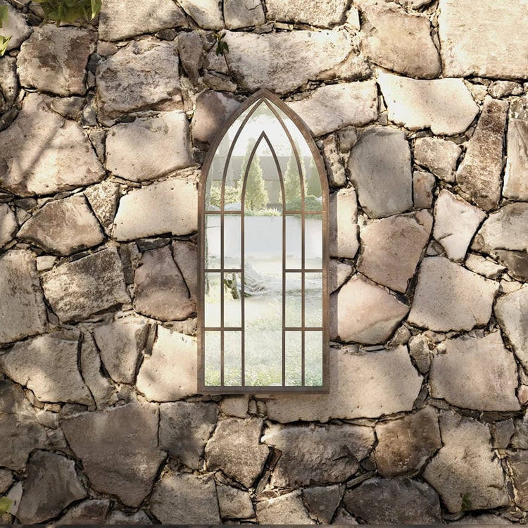 VidaXL miroir de jardin 70x30 cm fer couleur sable