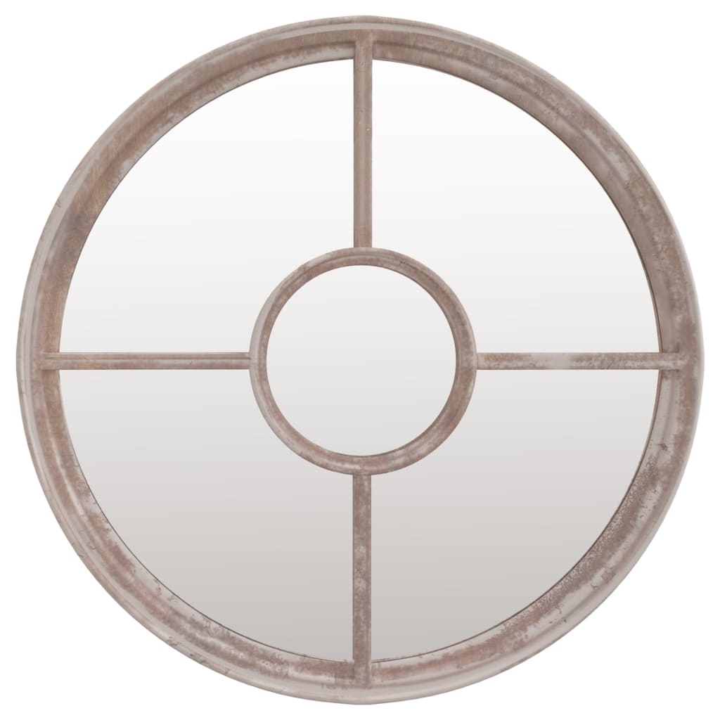 Miroir de jardin vidaxl autour de 60 x 4 cm de sable de fer -colore
