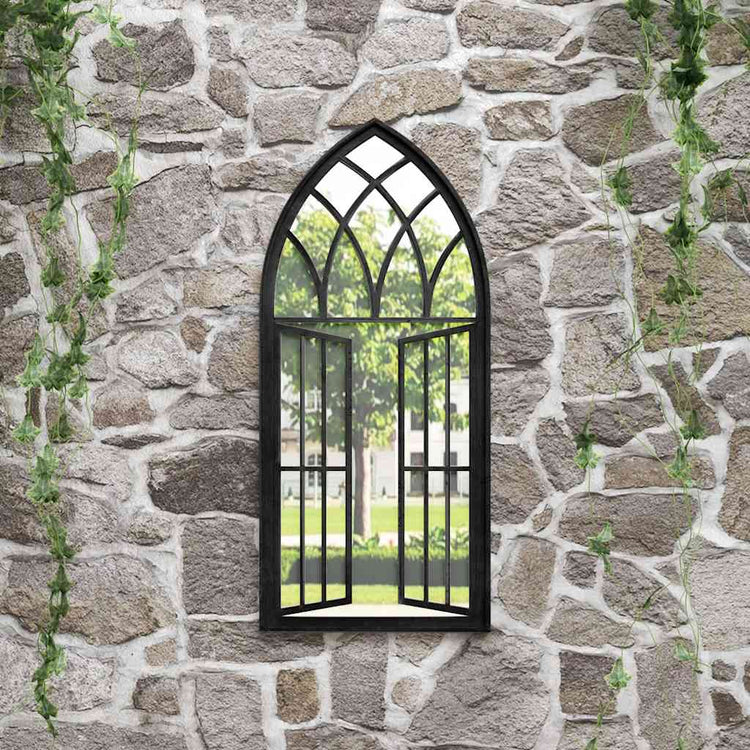 Vidaxl Garden Mirror 100x45 cm de fer noir