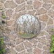 Miroir de jardin vidaxl autour de 40x3 cm de sable de fer -colore